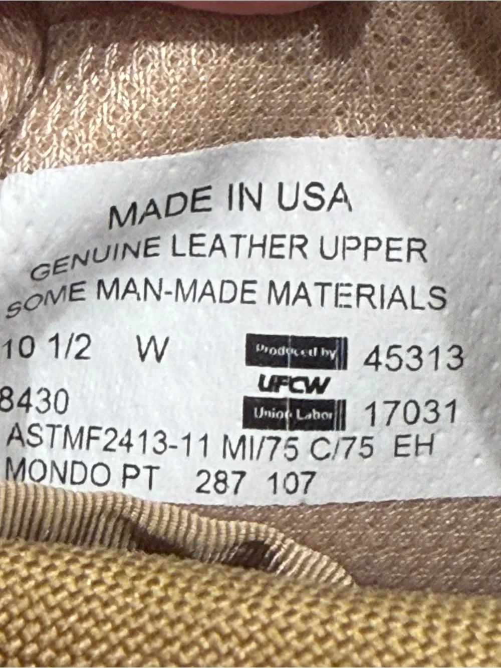 Ufcw Men's Tactical Desert Tan Suede Boots 10.5W new